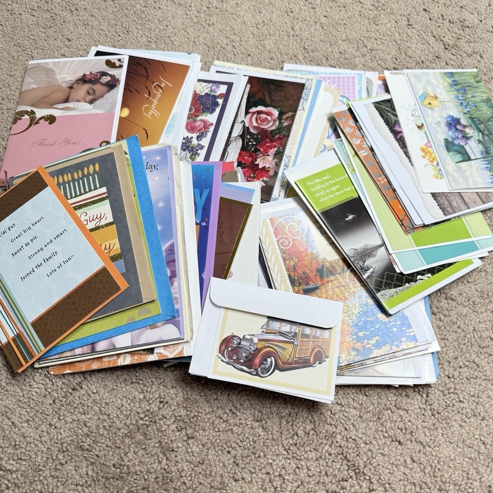 Mixed Greeting Cards Envelopes 100+ Lot Holiday Birthday Thank You Sympathy VTG